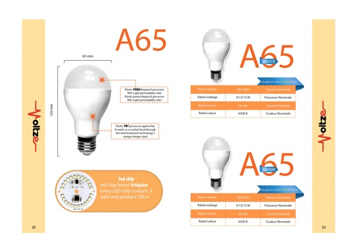 [4041] VOLTEZE LED BULB 12W 6500k لمبه ليد فولتز 12 وات ابيض